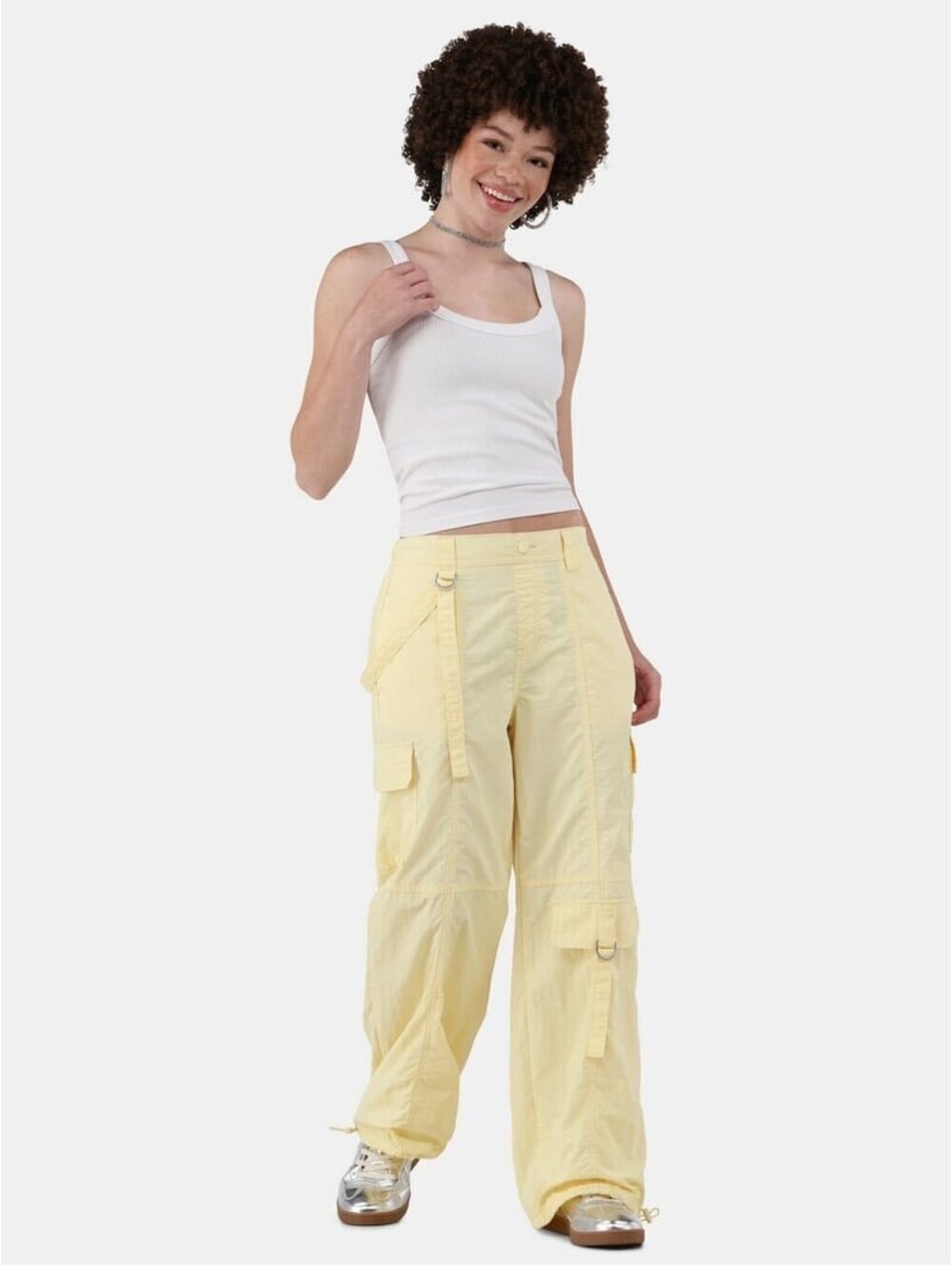No Boundaries Nylon Parachute Pants w/ Cargo Pockets S Y2K